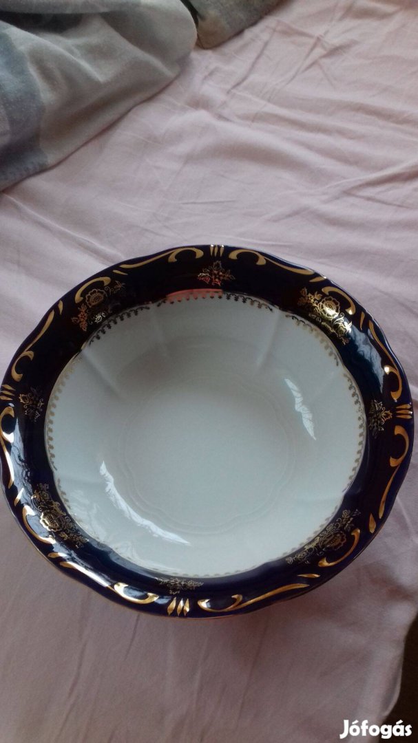 Zsolnay porcelán mély salátás tál Pompadur I minta csere is