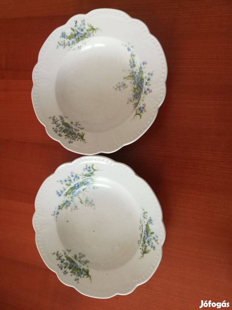 Zsolnay porcelán nefelejcs mintás fali mélytányérok "Antik"!