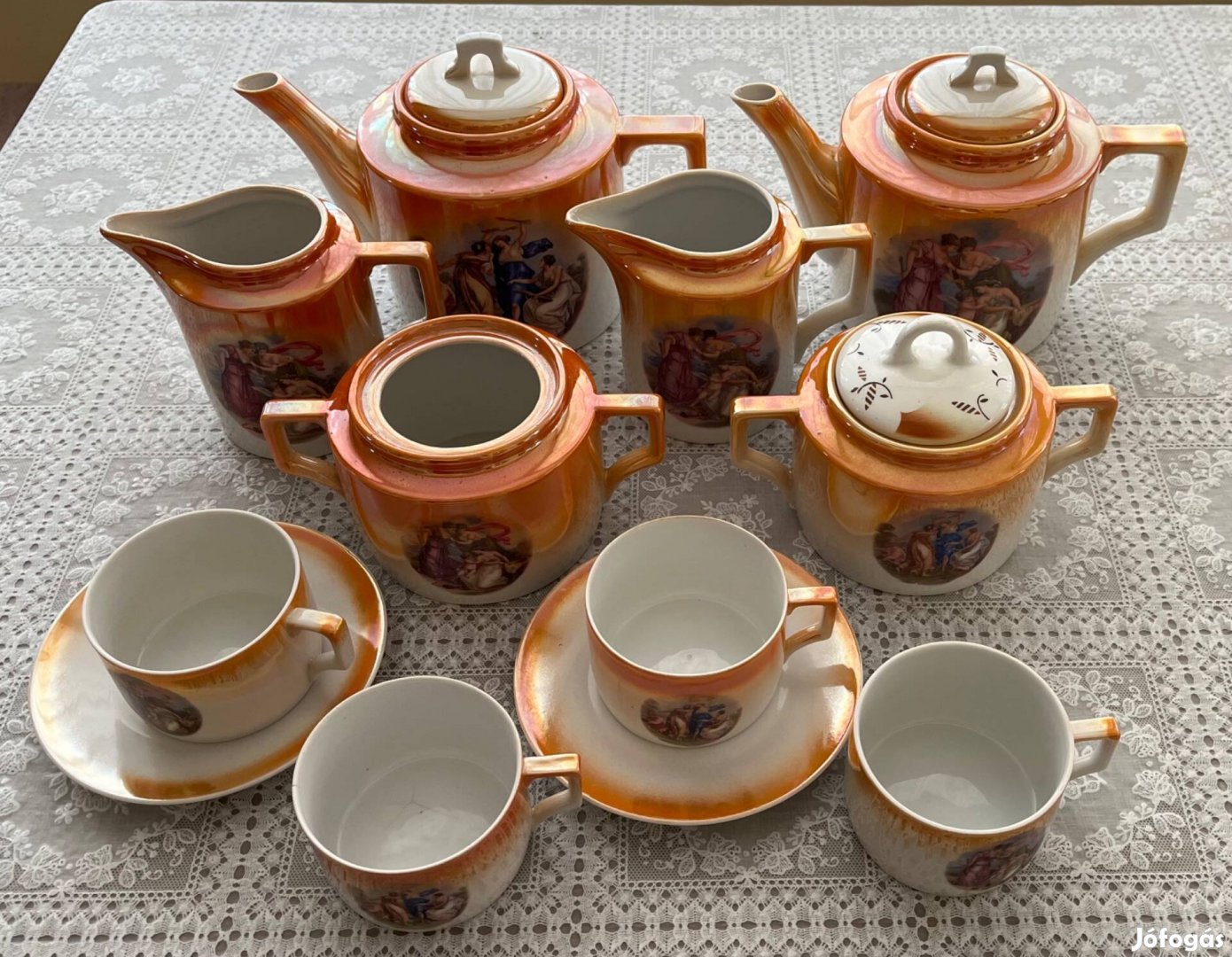 Zsolnay porcelán teás készlet