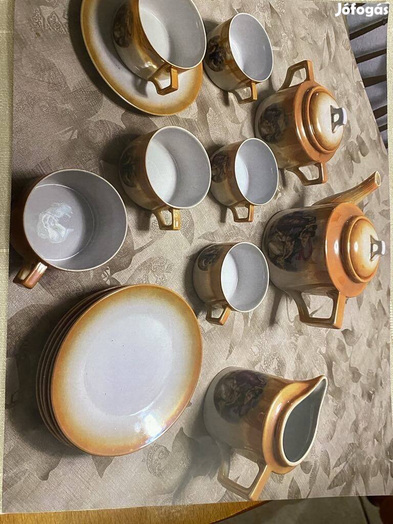 Zsolnay porcelán teáskészlet