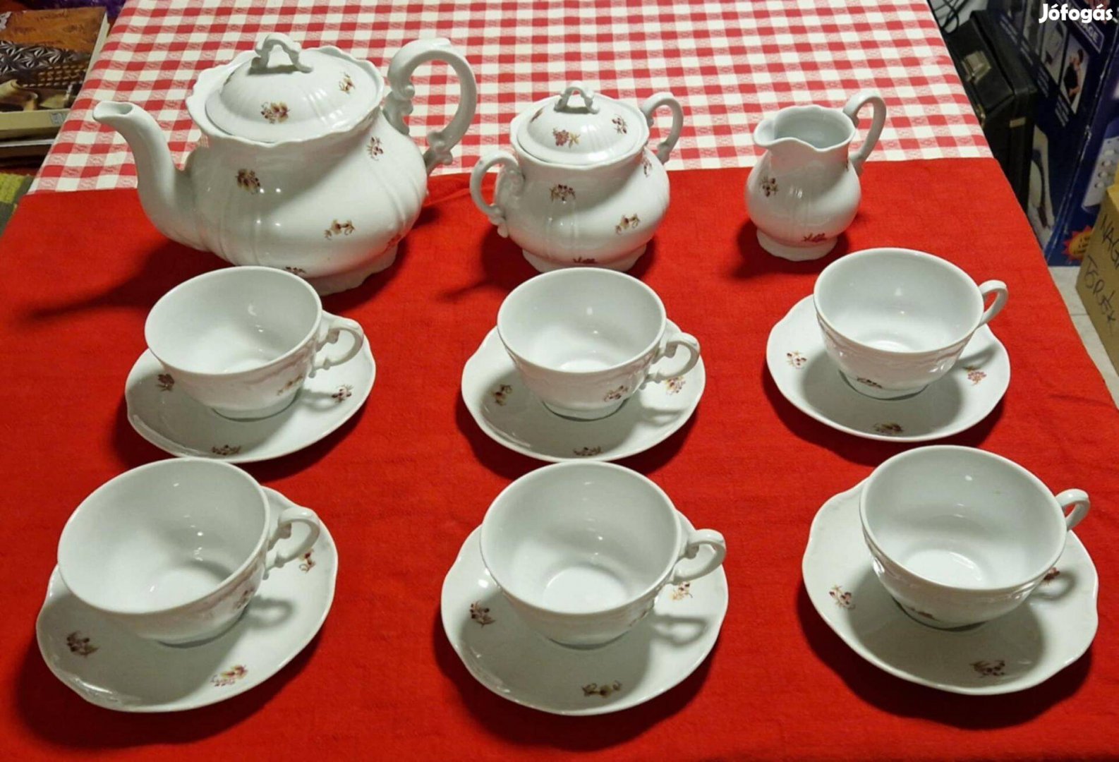 Zsolnay porcelán teáskészlet 6 személyes gyűjtői darab