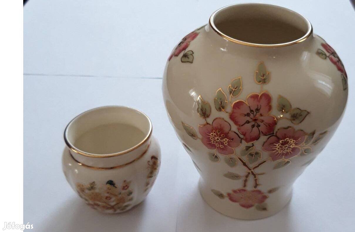 Zsolnay porcelán váza és kaspó