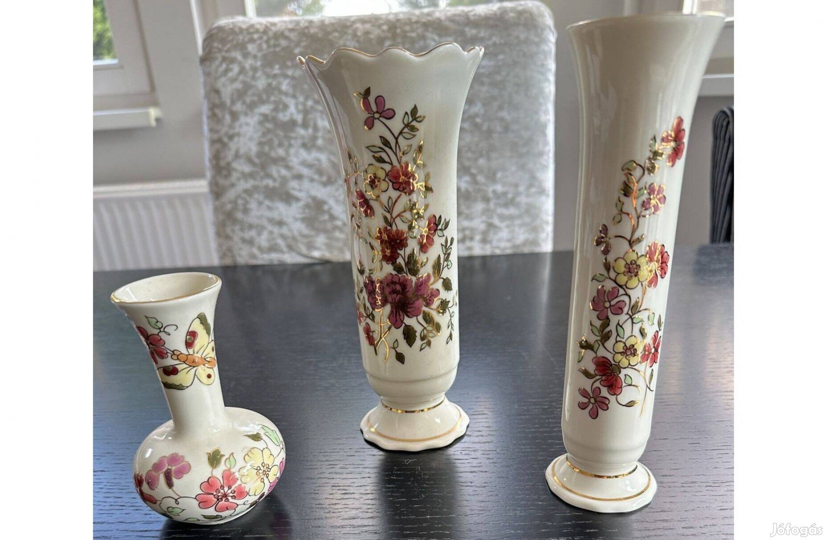 Zsolnay porcelán vázák 3db egyben