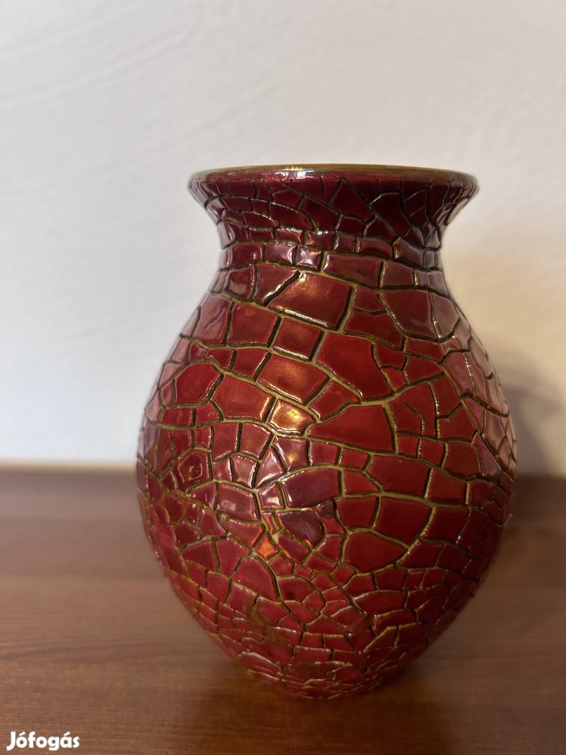 Zsolnay repesztett mázas váza