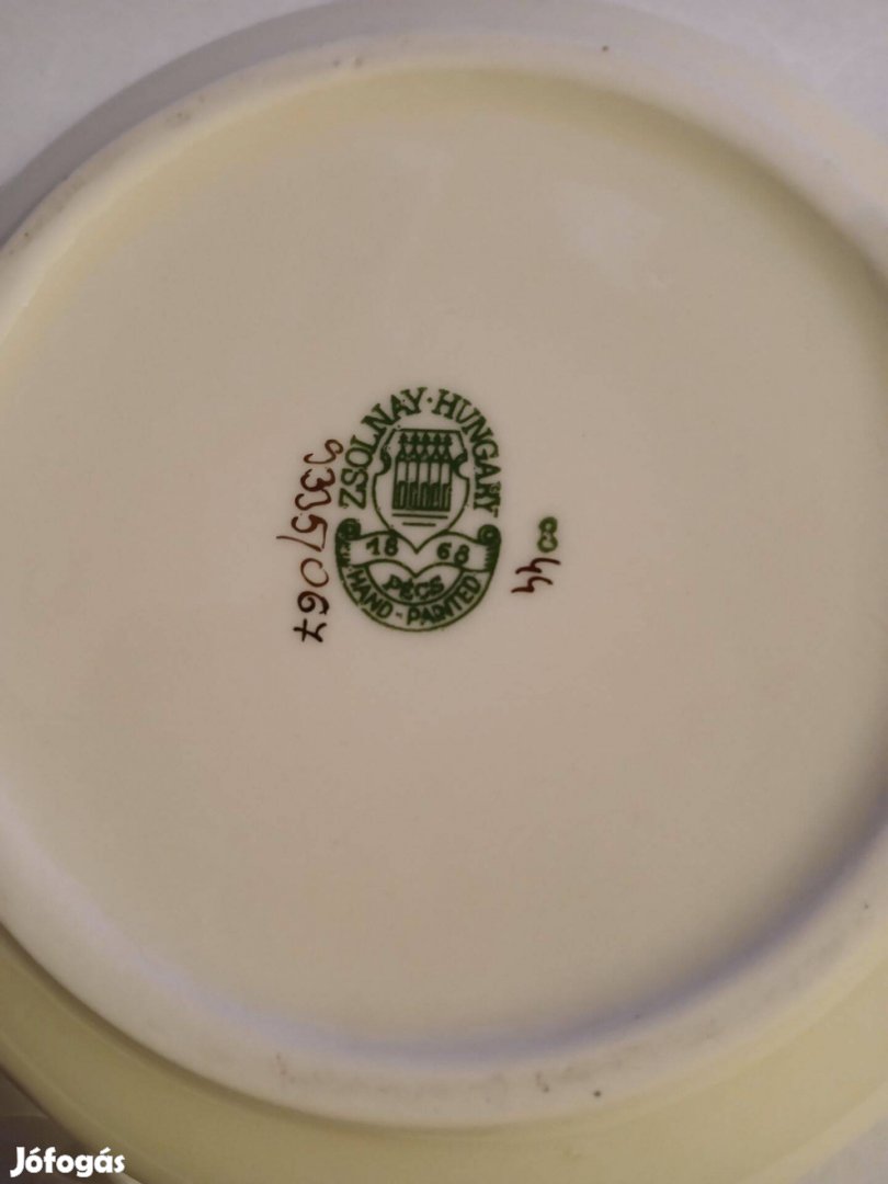 Zsolnay virág mintás kis porcelán tálka aranyozott