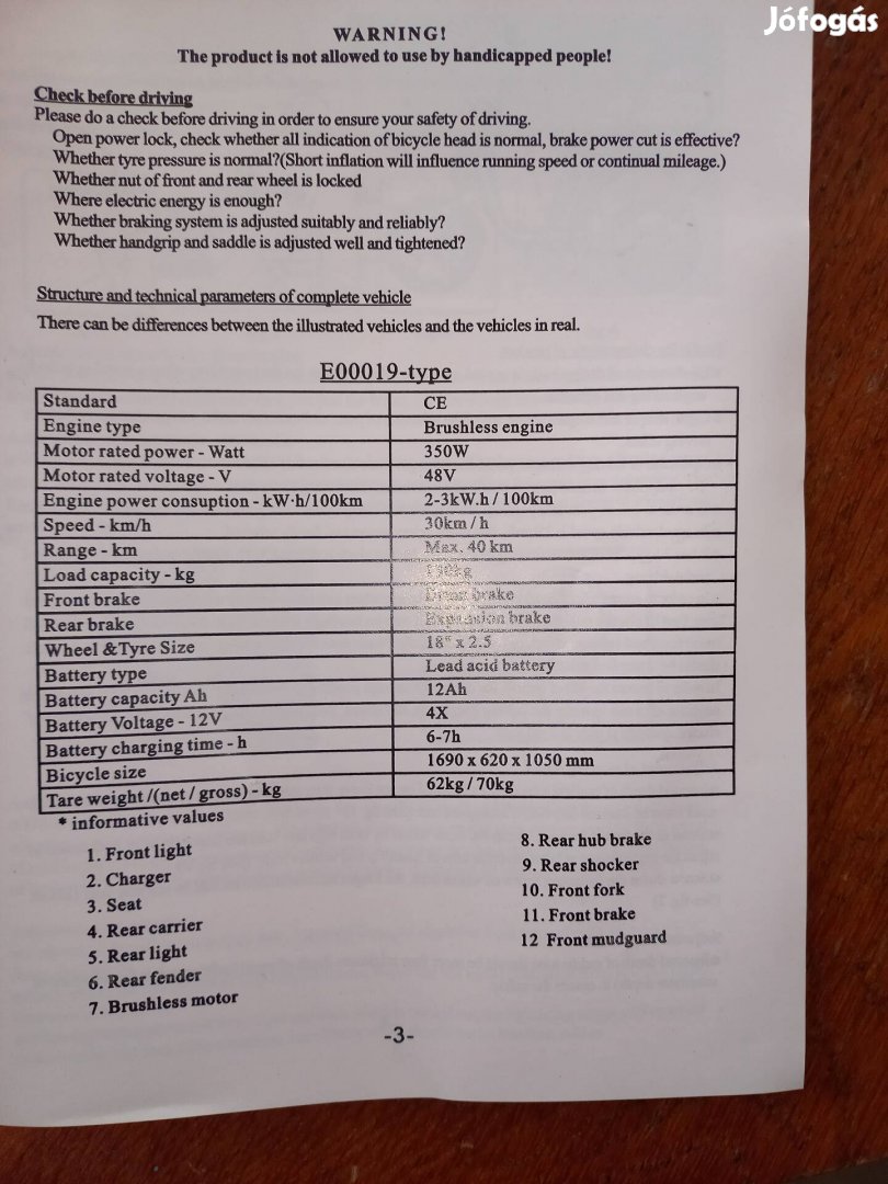 Ztech 19 elektromos bicikli 