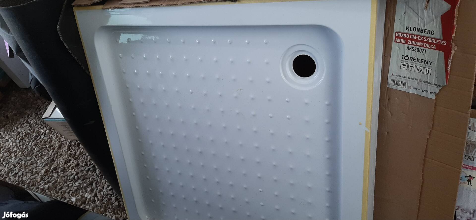 Zuhany tálca normál 90x90 új lefojóval,gugó stb!