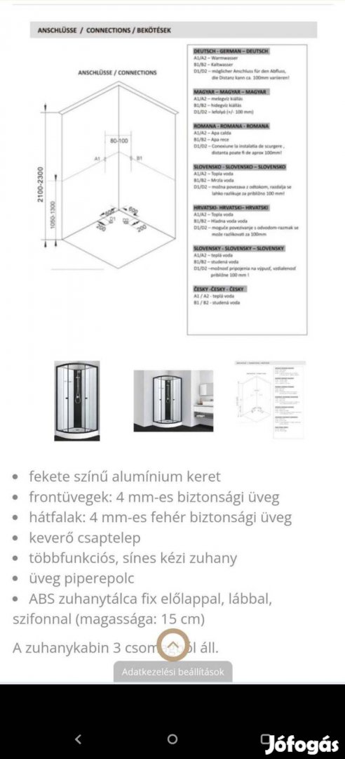 Zuhanykabin új