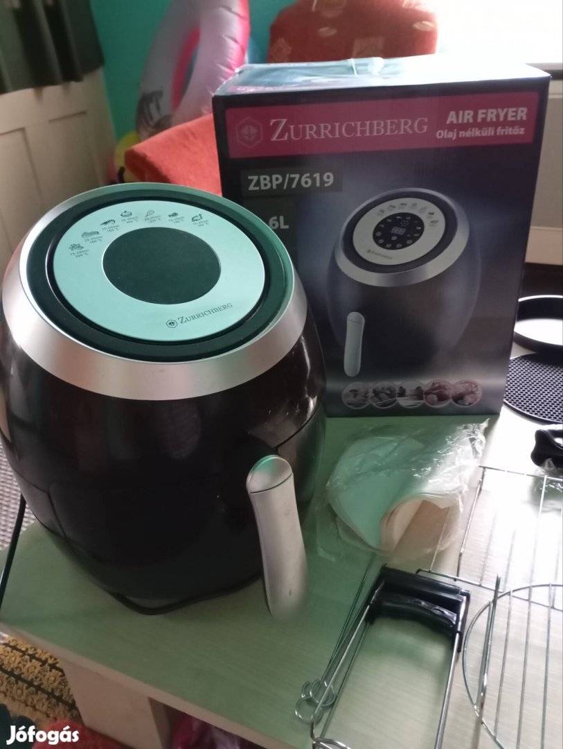 Zurichberg Air Fryer sütő plusz tartozékokkal 