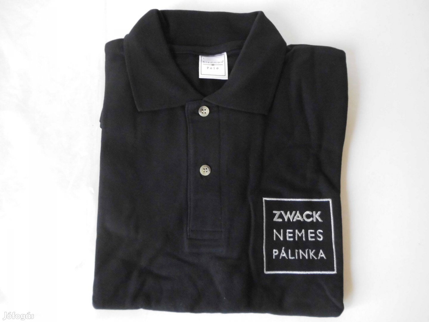Zwack fekete színű rövid ujjú galléros póló "L" új