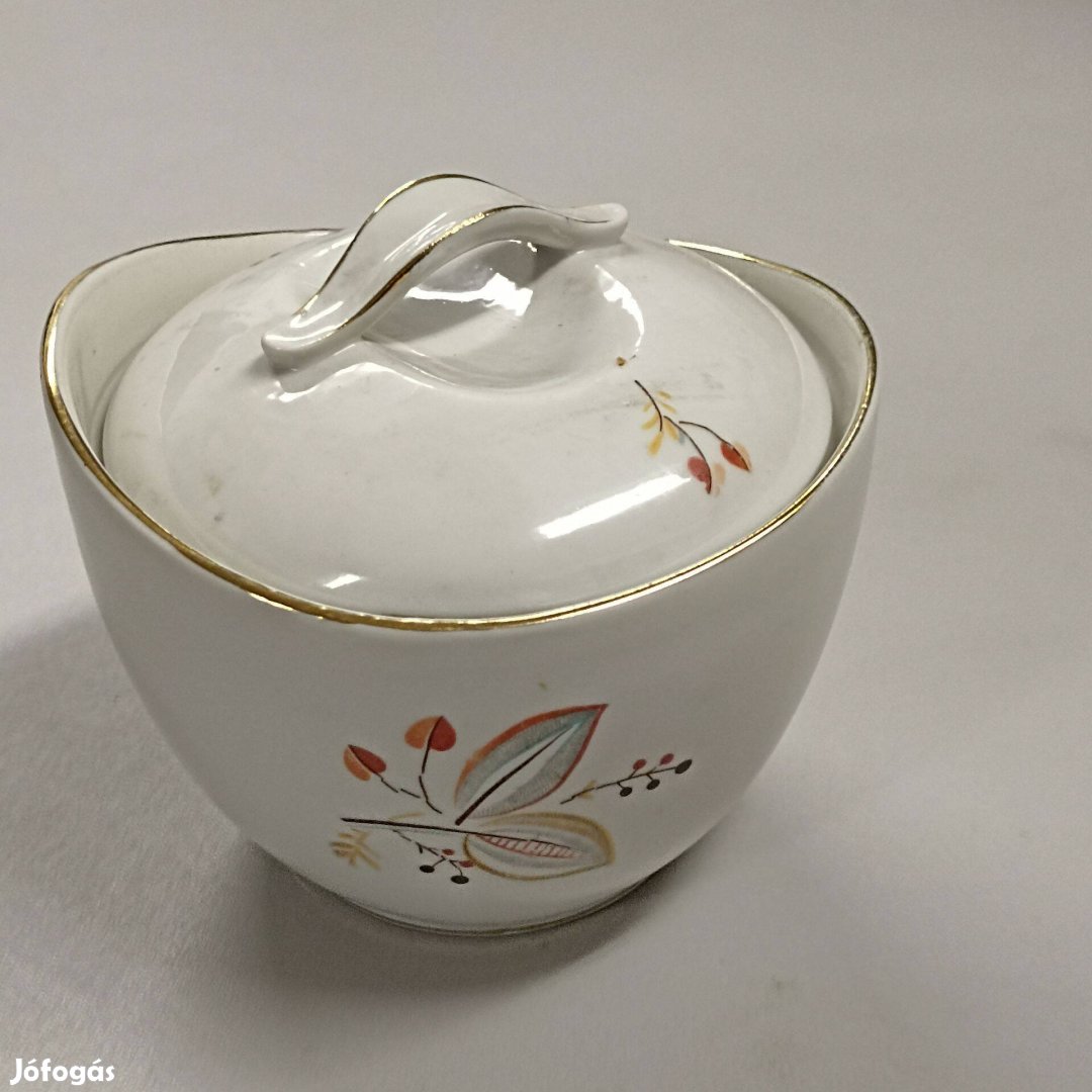 (113) Hollóházi porcelán cukortartó 11 cm