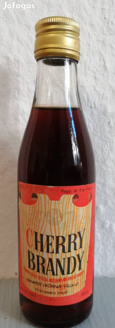 1979-es bontatlan üveg Cherry Brandy 