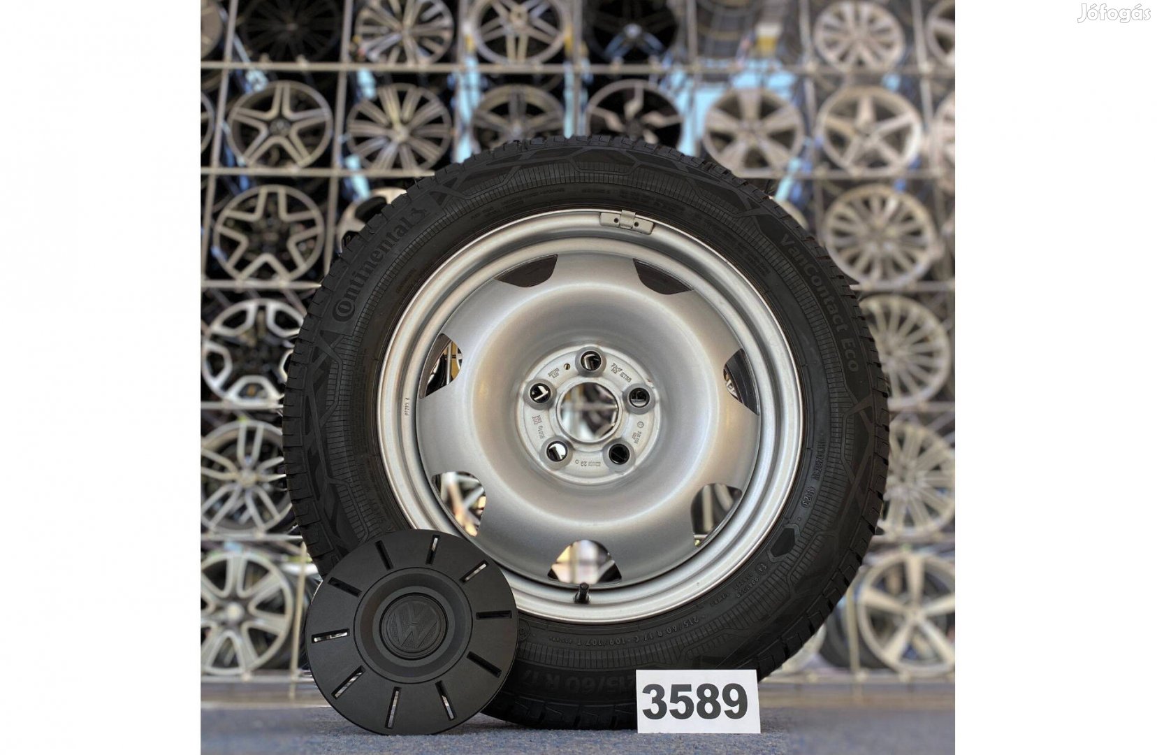 (3589) Volkswagen 17 lemezfelni, 5x120, 215/60 nyári gumi, transporter