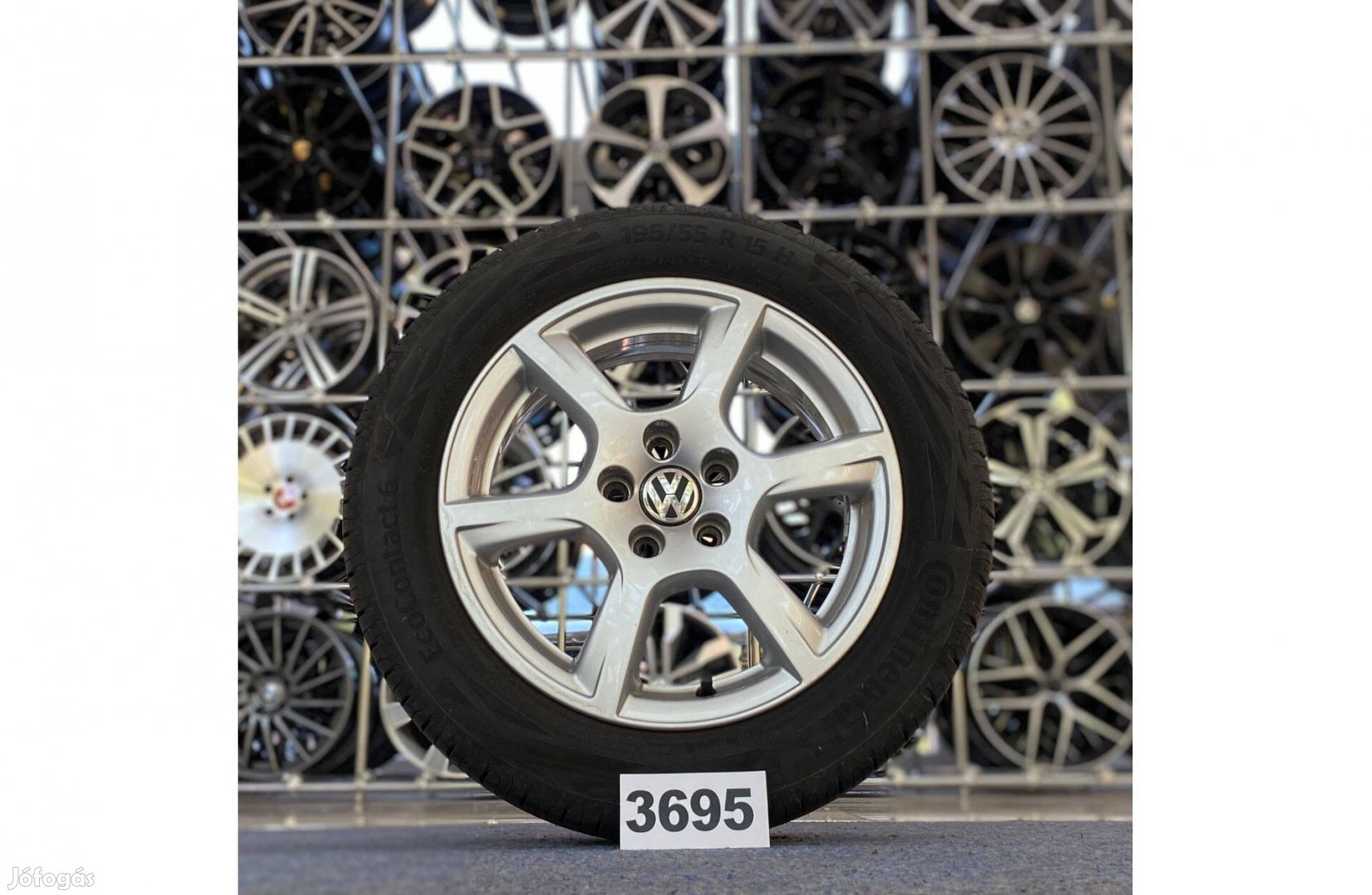(3695) Volkswagen 15 gyári alufelni felni, 5x100, 195/55 gumi, Polo