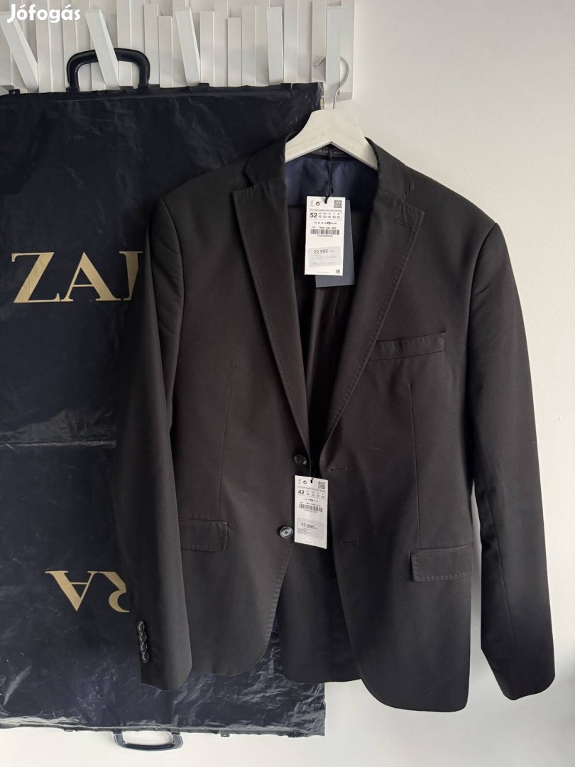 -50% Zara öltöny címkékkel, táskájában, Zakó 52 Nadrág 42, Slim fit