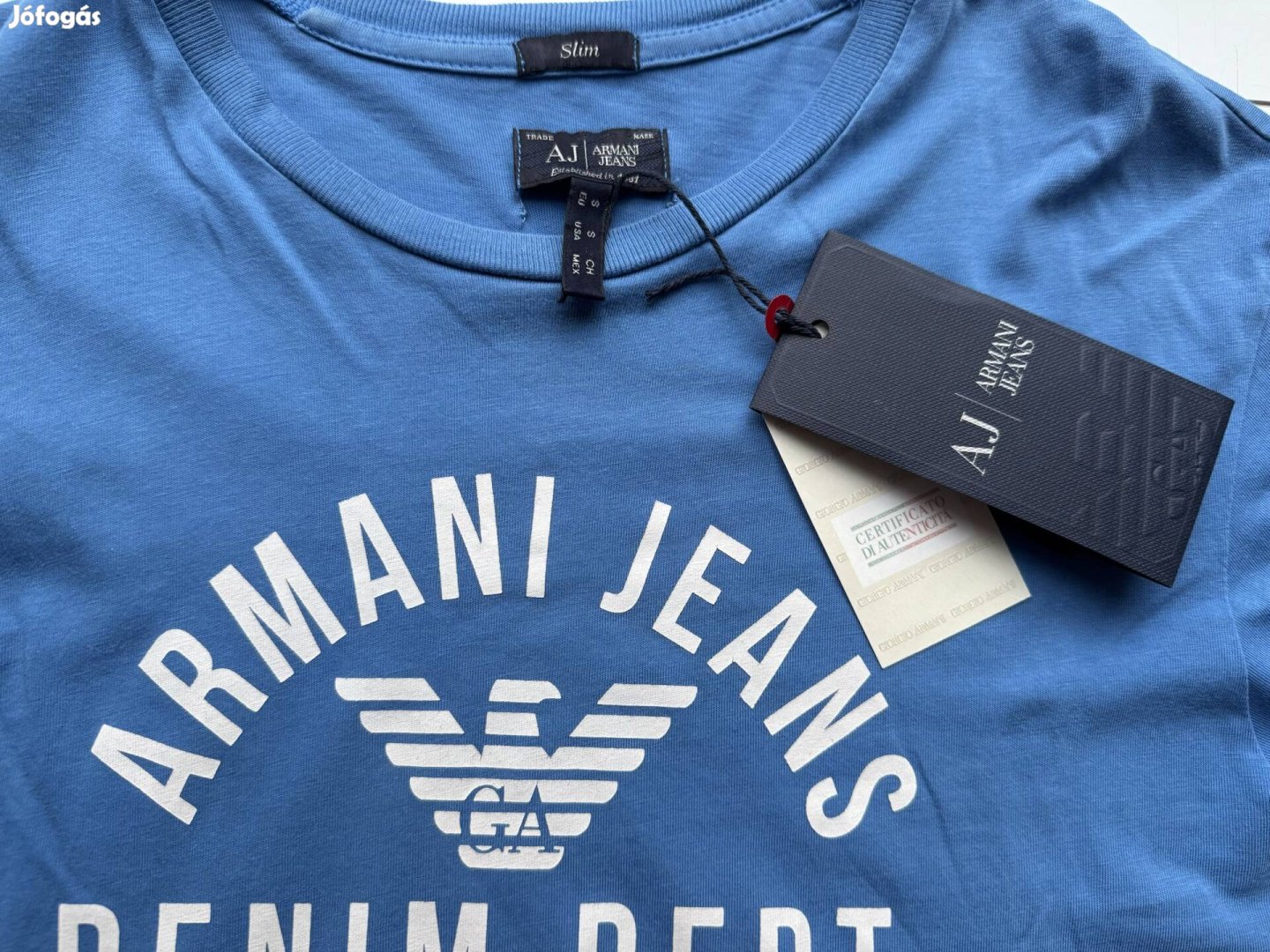 -70% Armani Jeans kék póló ing, S