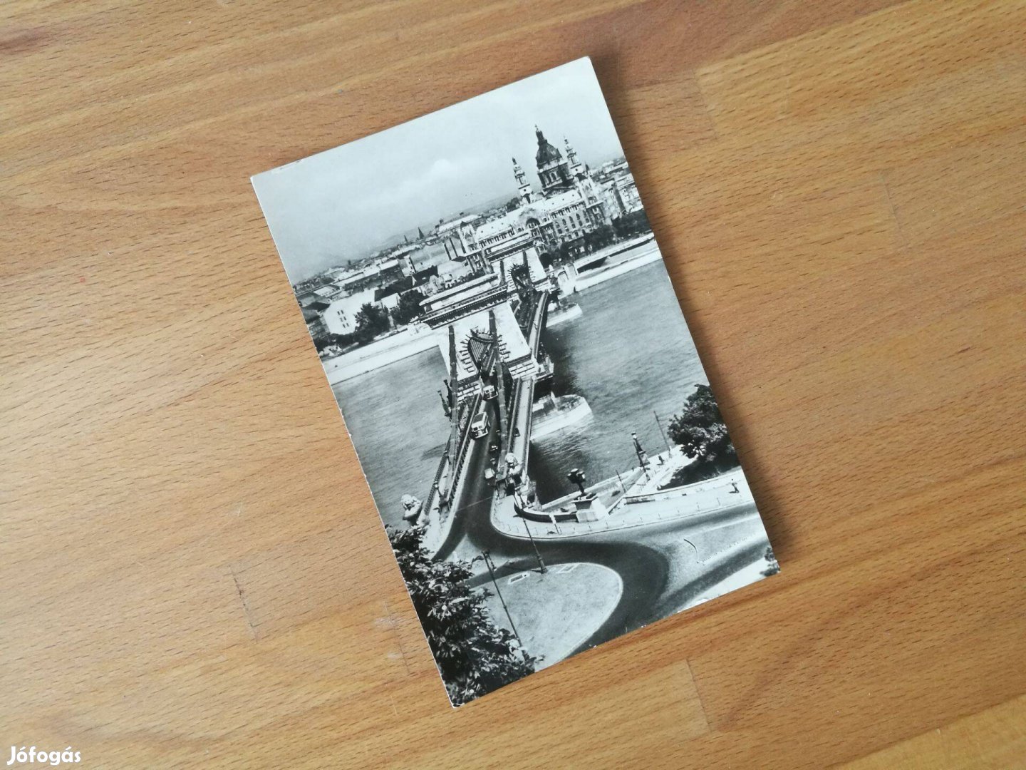 "Budapest Lánchíd" 1,20Ft-es retro, fekete-fehér, postatiszta képeslap