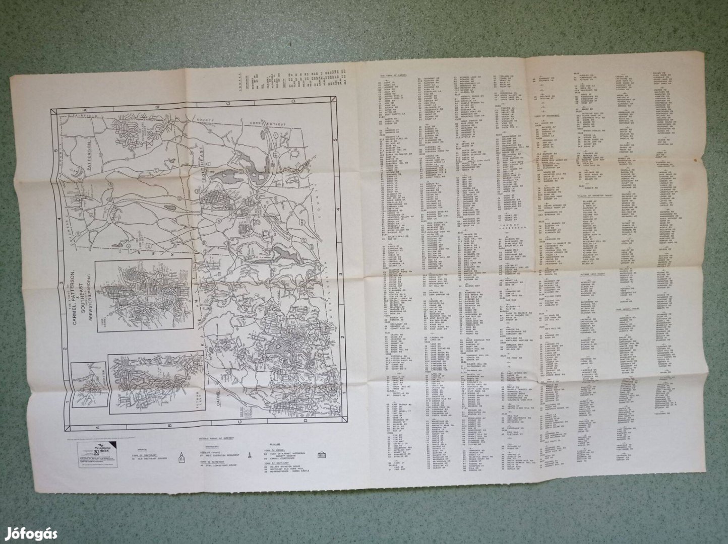 Danbury street map - térkép utcanévsorral, 1986-ból