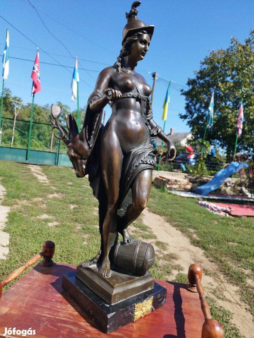 "Diana a vadász istennő" antik bronz szobor - 70cm!