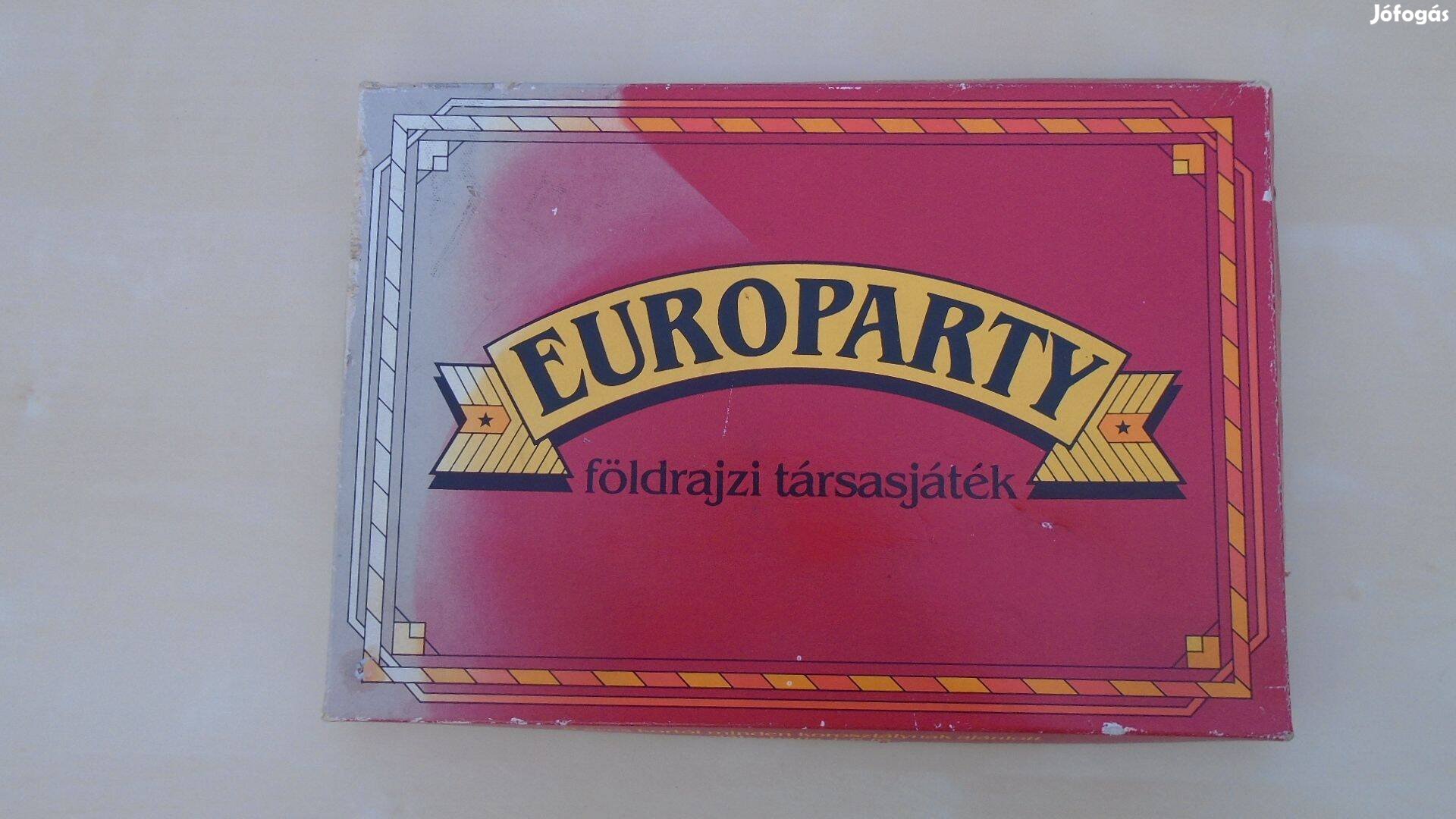 "Europarty"- földrajzi társasjáték - komplett, újszerű - Retro kiadás