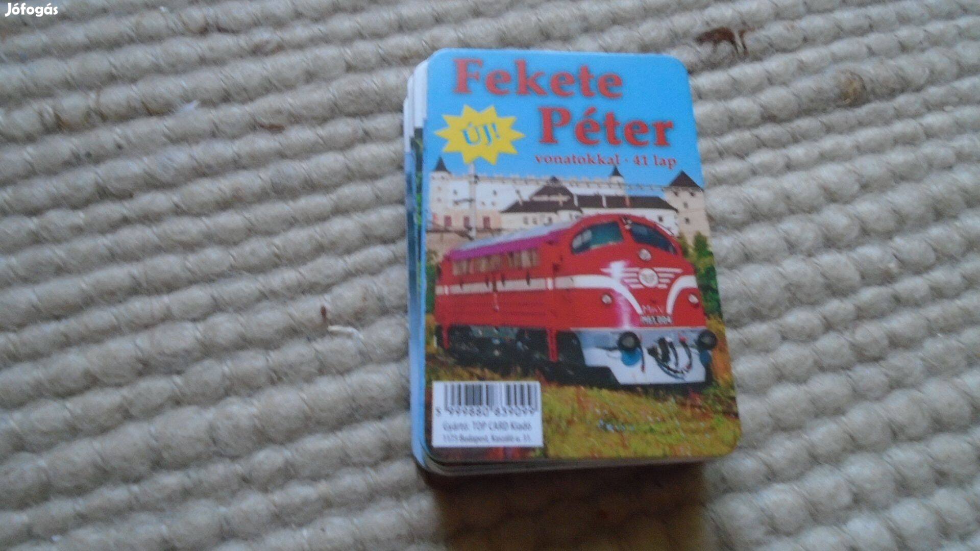 "Fekete Péter" - Vonatos - új - 41 lapos kártya - újszerű