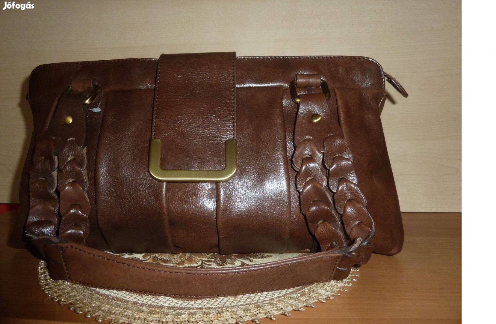 "Genuin Leather" Valódi bőr Női táska 39x22x14cm