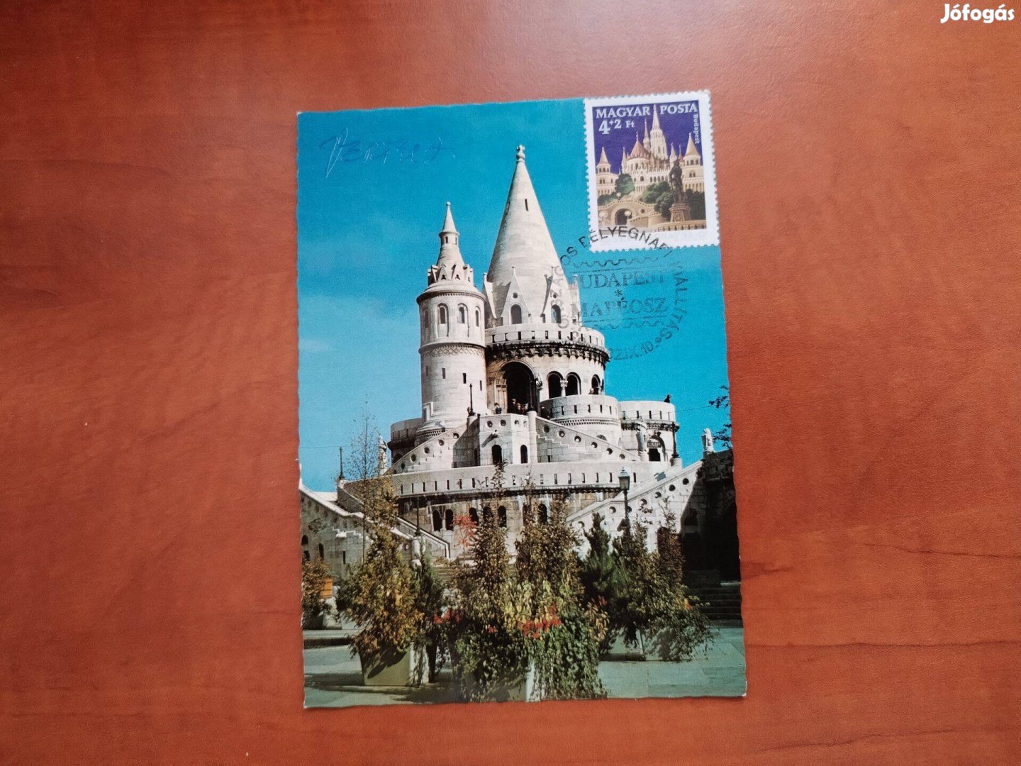 Halászbástya képeslap Vertel József által dedikált 1982-es