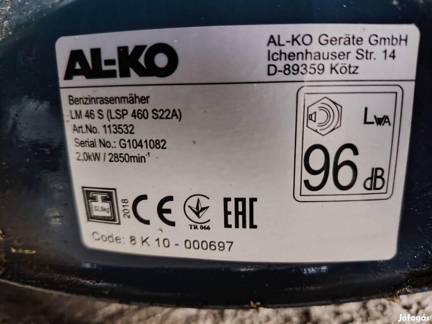 Használt AL-KO Greenzone LM46S önjáró benzinmotoros fűnyíró 