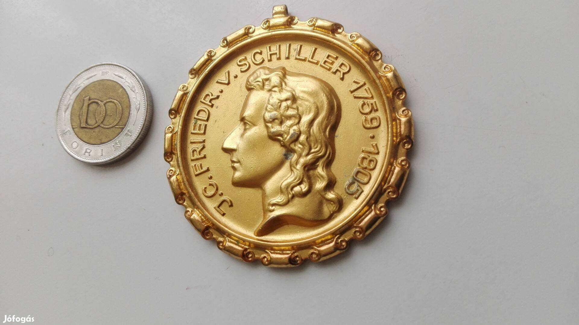 J.G. Friedr Schiller Aranyozott emlék medál
