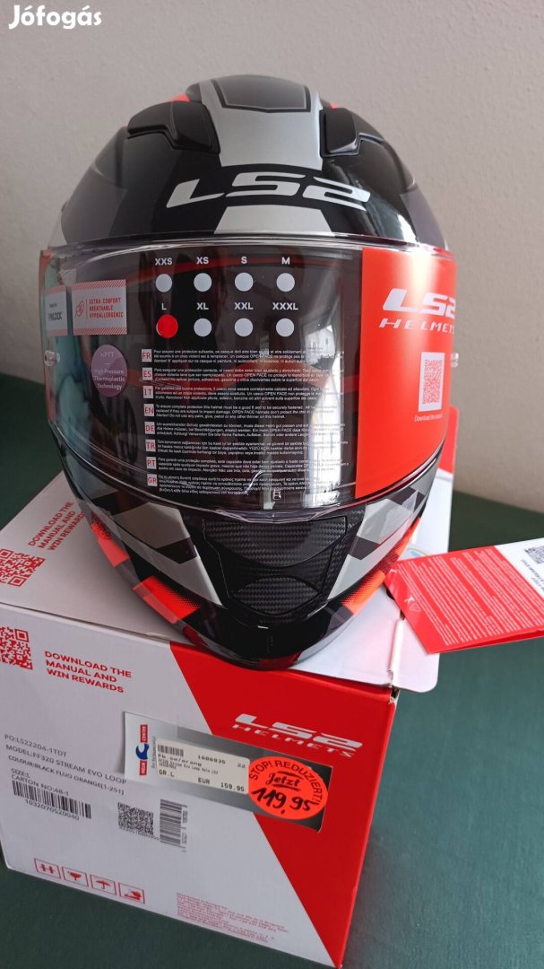 LS2 FF320 Evo fekete-narancs bukósisak 