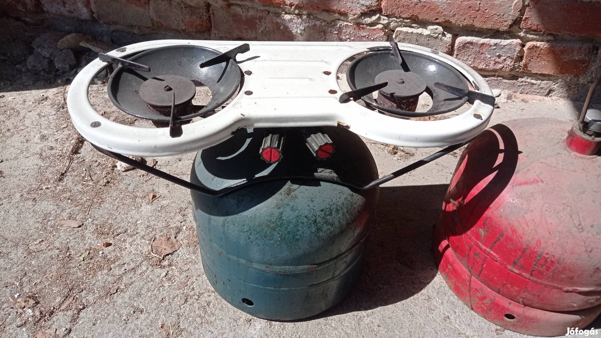 Retro Kemping gázfőző, tűzhely, gáz grill 2 palack