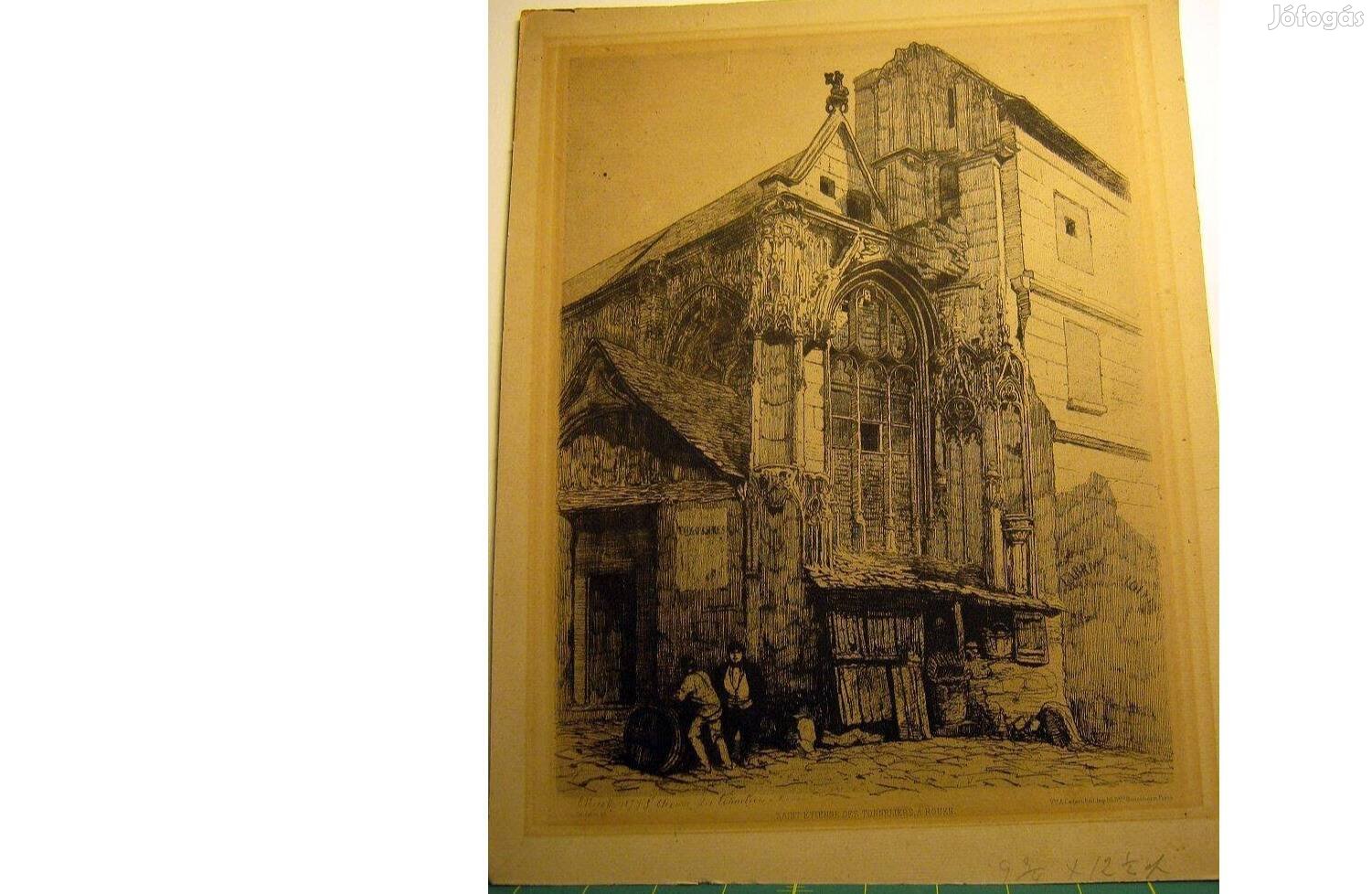 "Saint-Étienne des Tonneliers, á Rouen" Émile Nicolle, francia, 1830-1