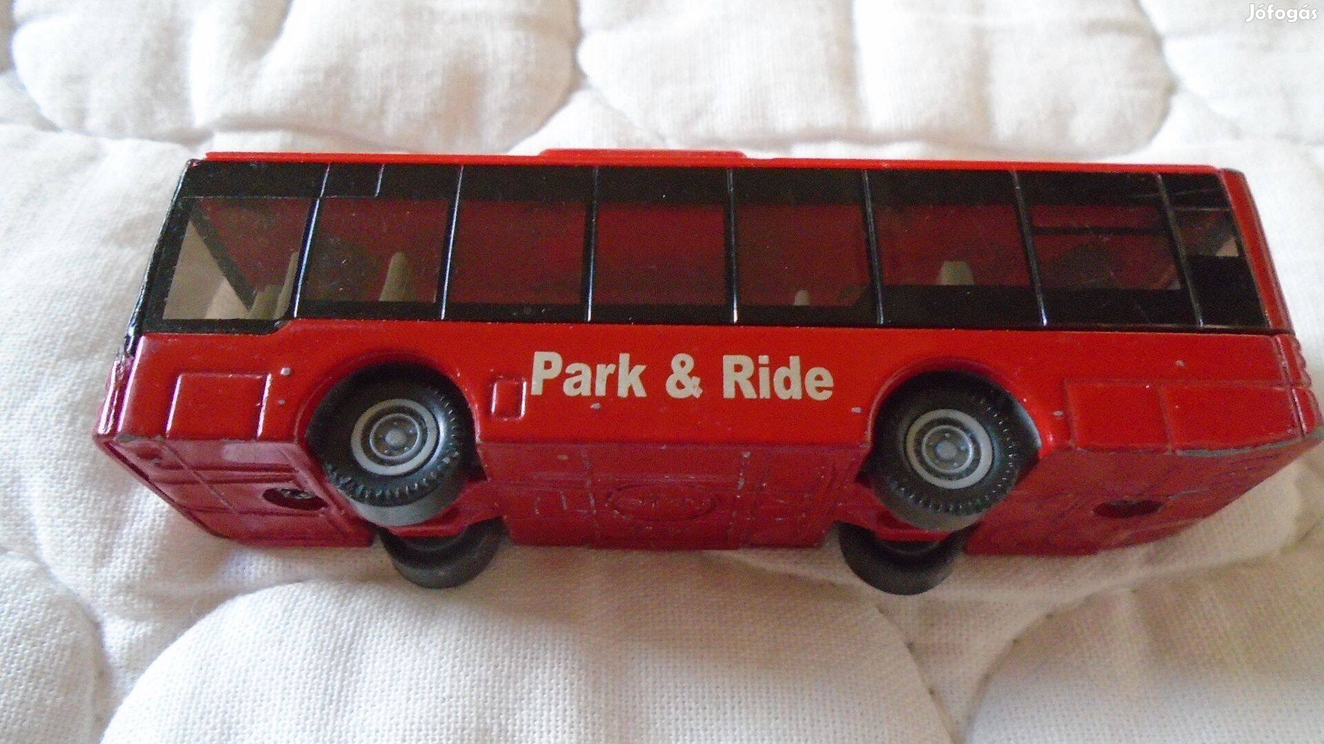 "Siku" - Park&Ride - piros-fekete autóbusz - fém-műanyag - újszerű