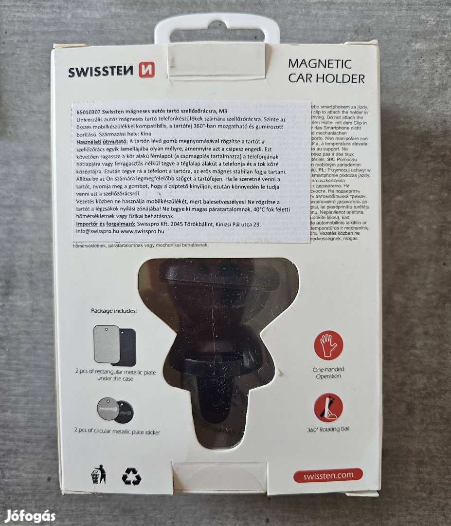 Swissten S-Grip Air Venz M3 autós telefontartó