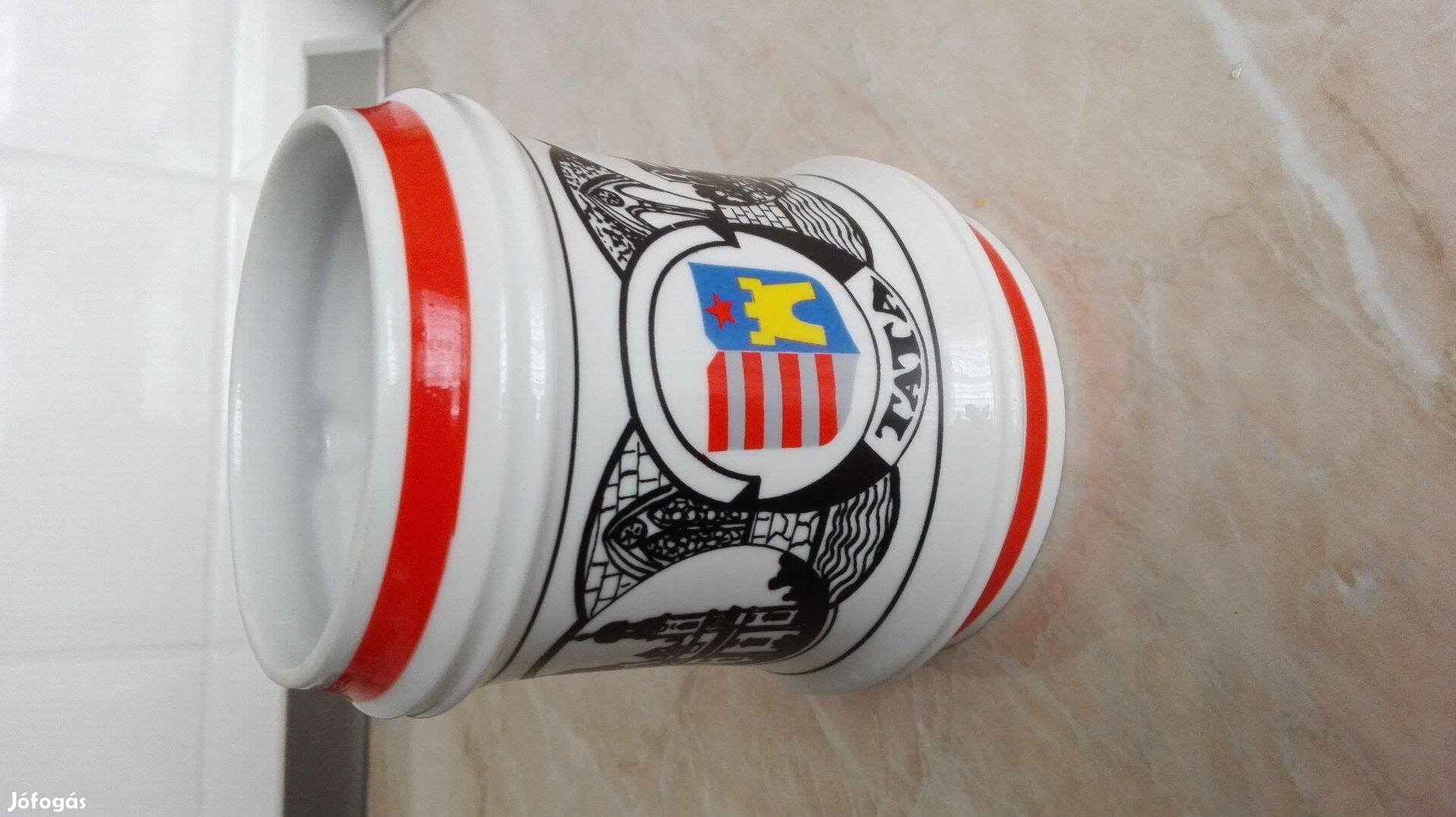 Tatai jelzet Régi Hollóházi pocelán korsó szép db