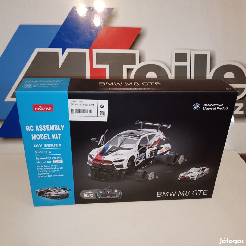 (ÚJ EREDETI) BMW Miniatűr RC M8 GTE 1:18 modell