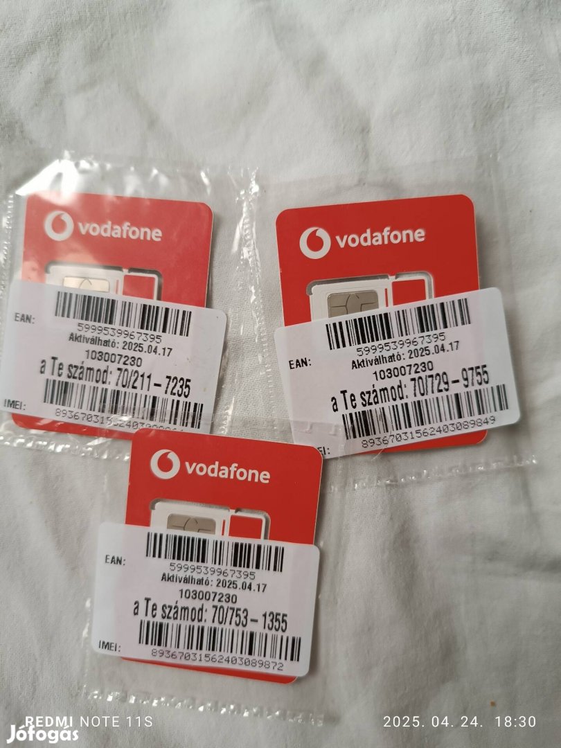 Új One/Vodafone sim kártya eladó
