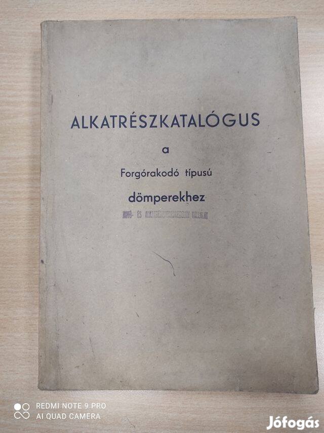 "VÖCSI" forgórakodó dömper alkatrészkatalógus 1969
