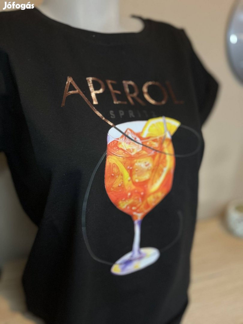 ,,Aperol Spritz" feliratú lengyel, pamut prémium női póló