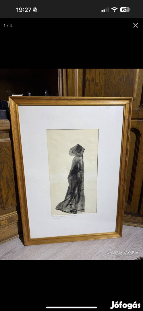 ( Festmény )Ludmány Ottó 1927-2004: Női alak grafika