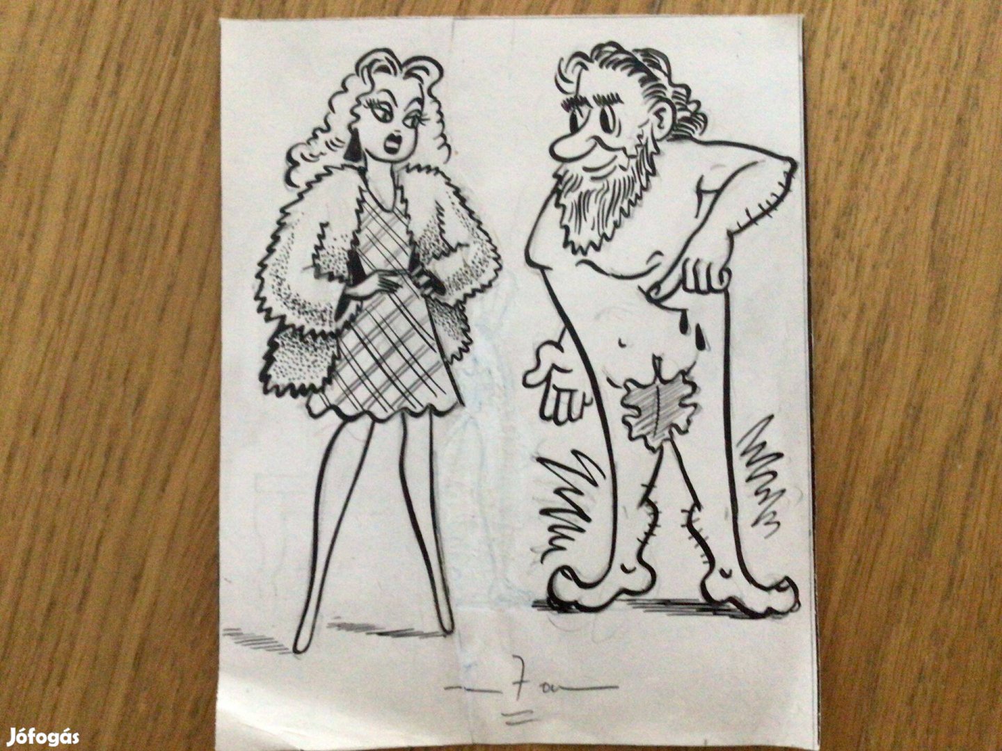" Mibül?" Eredeti karikatúra rajza a Szabad Száj c. lapba 17 x 13.5 cm