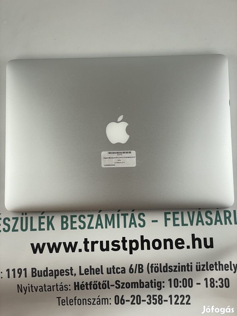 !! 1 ÉV GARANCIA !! Apple Macbook Pro 2015 Silver  I7 / 16GB DDR3 /