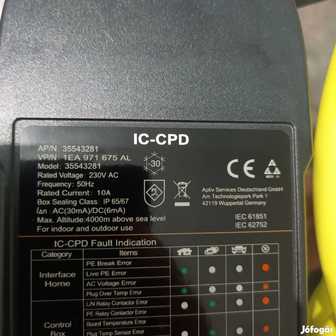!!!Gyári Új!!! VW ID. Elektromos autó töltő 
