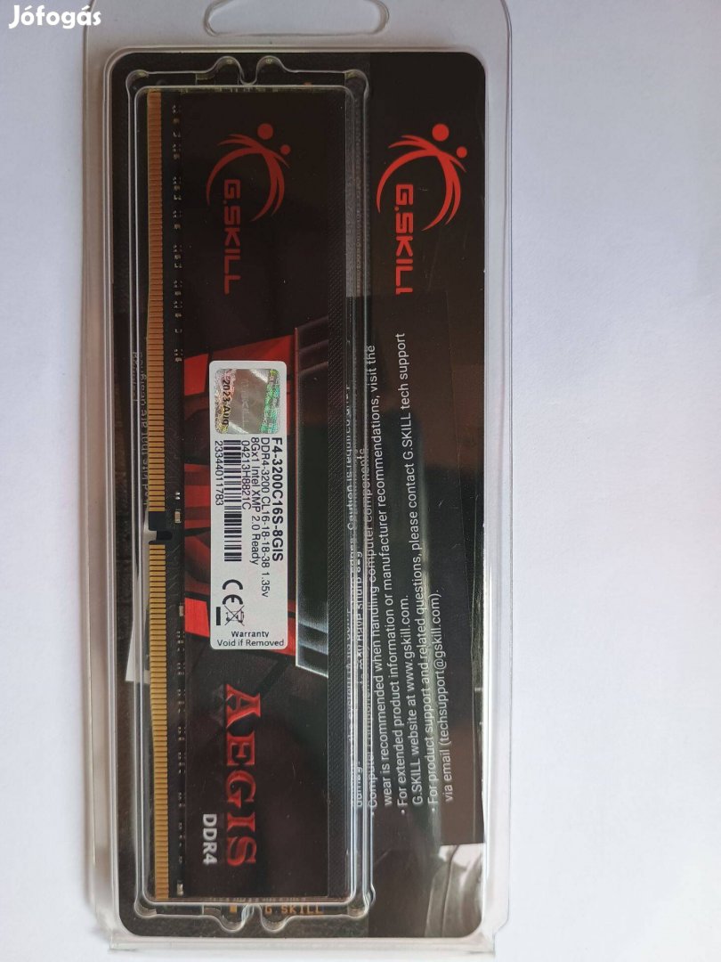 (új) G.Skill Aegis 8GB DDR4 3200MHz F4-3200C16S