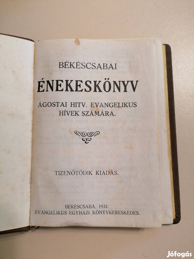 antik Békéscsabai énekes könyv