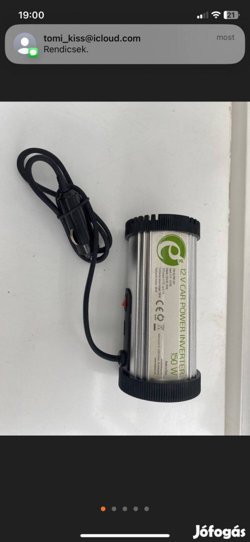 átalakító (Inverter, 12V -&gt; 230V, 150W)