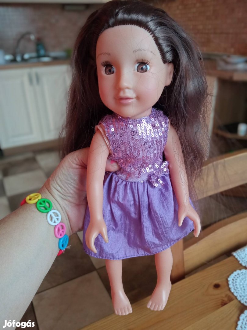 baba, játékbaba, hajas baba, 35 cm
