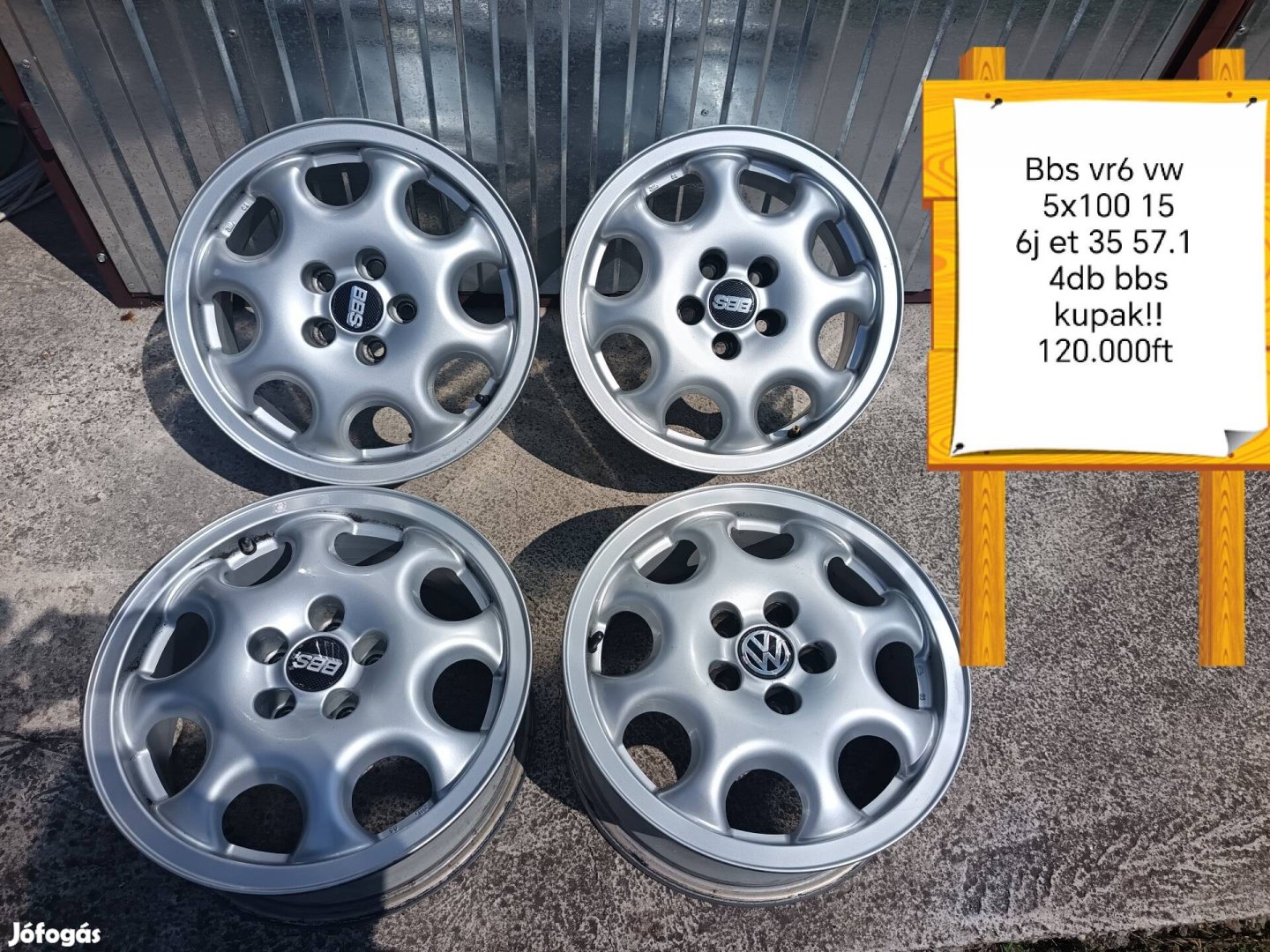 bbs 5x100 15 col alufelni szett 