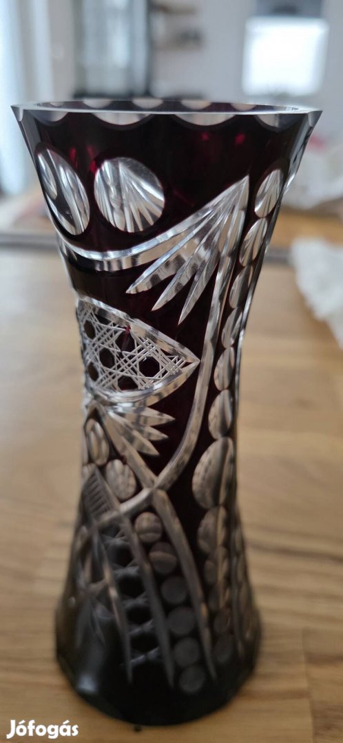bordó olomkristály váza
