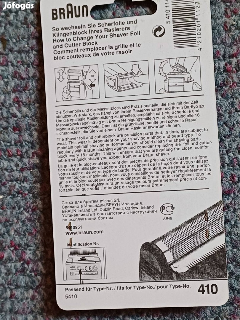 braun micron s/l 410 szita